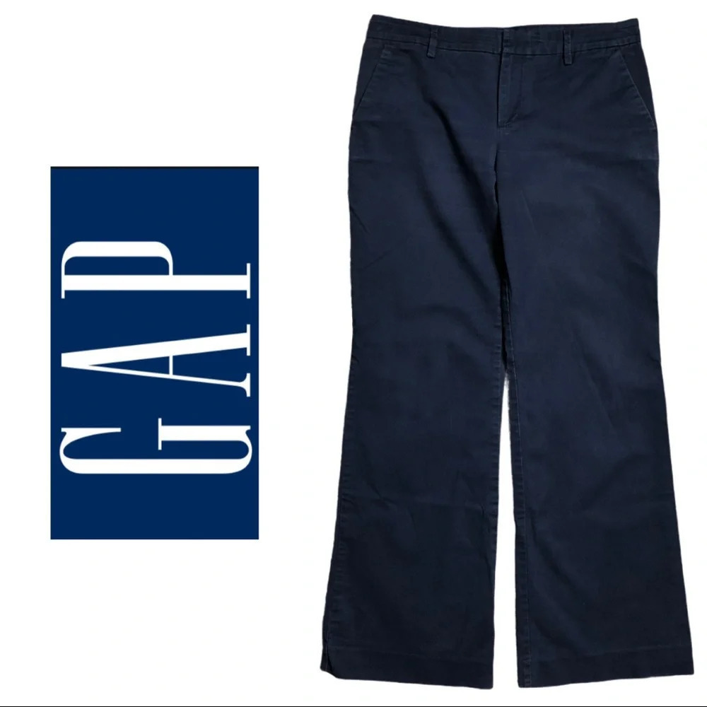 🛍️3/$40 Gap Perfect Khakis Navy  Blue Casual Pant Size 4